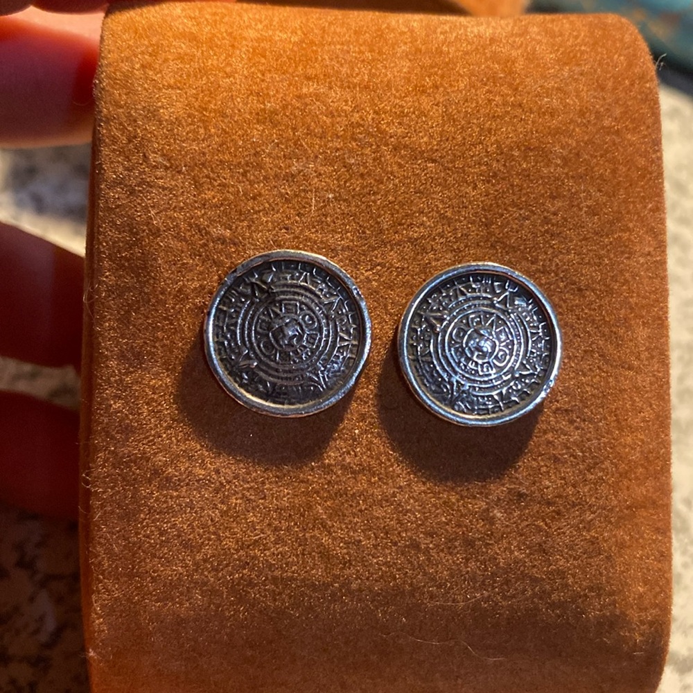 925 Mayan Calendar earrings